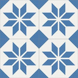 Mission Antique Star Blue 8"x8" Encaustic Cement Tile - Avente Tile
