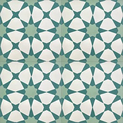 Mission Anza Turquoise 6"x6" Encaustic Cement Tile - Avente Tile