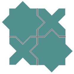 Mission Arabesque Aragon Turquoise Cement Tile - Avente Tile