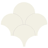 Mission Arabesque Blanc 8" Fish Scale Encaustic Cement Tile - Avente Tile
