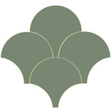 Mission Arabesque Green 8" Fish Scale Encaustic Cement Tile - Avente Tile
