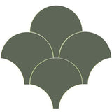 Mission Arabesque Green Asia 8" Fish Scale Encaustic Cement Tile - Avente Tile