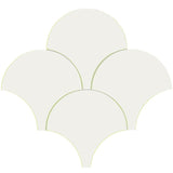 Mission Arabesque White 8" Fish Scale Encaustic Cement Tile - Avente Tile