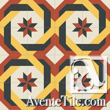 Mission Aranzazu B 8"x8" Encaustic Cement Tile - Avente Tile