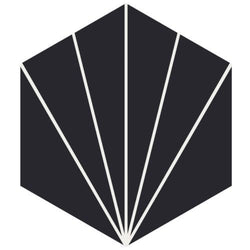 Mission Bakery Black 8" Hexagon Cement Tile - Avente Tile