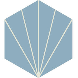 Mission Bakery Moroccan Blue 8" Hexagon Cement Tile - Avente Tile