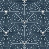 Mission Bakery Navy & White 8" Hexagon Cement Tile - Avente Tile