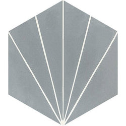 Mission Bakery Oxford Gray 8" Hexagon Cement Tile - Avente Tile