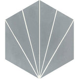 Mission Bakery Oxford Gray 8" Hexagon Cement Tile - Avente Tile