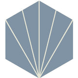 Mission Bakery Sky Blue & White 8" Hexagon Cement Tile - Avente Tile
