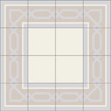 Mission Big Chippendale A Border 8"x8" Encaustic Cement Tile - Avente Tile