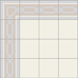 Mission Big Chippendale A Border 8"x8" Encaustic Cement Tile - Avente Tile