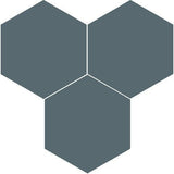 Mission Blue 8" Hexagon Encaustic Cement Tile - Avente Tile