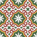 Mission Bocassio Verde 8"x8" Encaustic Cement Tile - Avente Tile