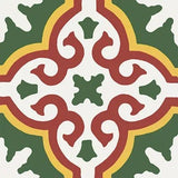 Mission Bocassio Verde 8"x8" Encaustic Cement Tile - Avente Tile