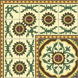 Mission Casita Sol Border 8"x8" Encaustic Cement Tile - Avente Tile