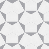 Mission Clip Oxford Gray 8" Hexagon Cement Tile - Avente Tile