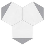 Mission Clip Oxford Gray 8" Hexagon Cement Tile - Avente Tile
