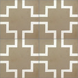 Mission Connected Sand 8"x8" Encaustic Cement Tile - Avente Tile