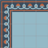Mission Cox Border Navy 8"x8" Encaustic Cement Tile - Avente Tile