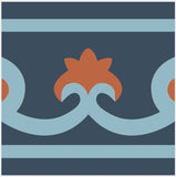 Mission Cox Border Navy 8"x8" Encaustic Cement Tile - Avente Tile