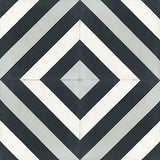Mission Diagonal Stripes 4 8"x8" Encaustic Cement Tile - Avente Tile