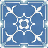 Mission Fleur - de - Lis Blue 8"x8" Encaustic Cement Tile - Avente Tile