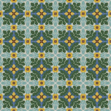 Mission Garden 1 8"x8" Encaustic Cement Tile - Avente Tile