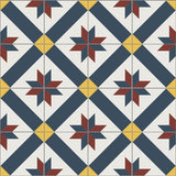 Mission Geometric Star & Lattice Navy 8"x8" Encaustic Cement Tile - Avente Tile