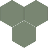 Mission Green 8" Hexagon Encaustic Cement Tile - Avente Tile