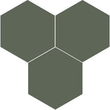 Mission Green Asia 8" Hexagon Encaustic Cement Tile - Avente Tile