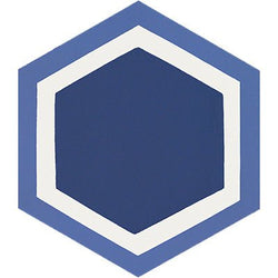 Mission Honeycomb Deep Blue 8" Hexagon Cement Tile - Avente Tile
