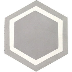 Mission Honeycomb Oxford Gray 8" Hexagon Cement Tile - Avente Tile