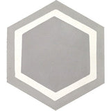 Mission Honeycomb Oxford Gray 8" Hexagon Cement Tile - Avente Tile
