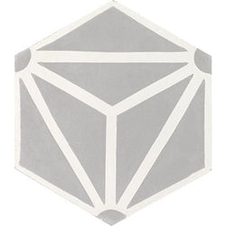 Mission Isosceles Gris 8" Hexagon Cement Tile - Avente Tile