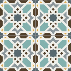 Mission Marrakech Blue 8"x8" Encaustic Cement Tile - Avente Tile