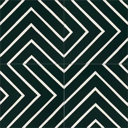 Mission Maze Black 8"x8" Encaustic Cement Tile - Avente Tile