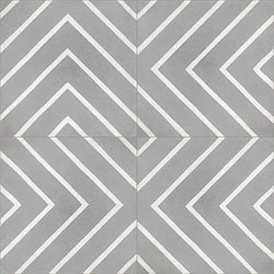 Mission Maze Gris 8"x8" Encaustic Cement Tile - Avente Tile