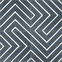 Mission Maze Navy 8"x8" Encaustic Cement Tile - Avente Tile