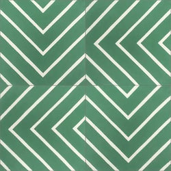 Mission Maze Vert Fonce 8"x8" Encaustic Cement Tile - Avente Tile