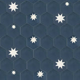 Mission Medium Star Navy 8" Hexagon Cement Tile - Avente Tile