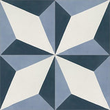 Mission Mondo Harlequin Navy 8"x8" Encaustic Cement Tile - Avente Tile