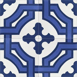 Mission Monte Carlo Blue 8"x8" Encaustic Cement Tile - Avente Tile