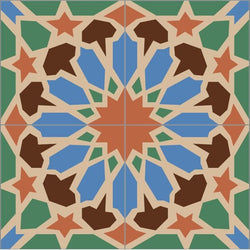 Mission Nasrid A 8"x8" Encaustic Cement Tile - Avente Tile