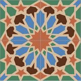 Mission Nasrid A 8"x8" Encaustic Cement Tile - Avente Tile