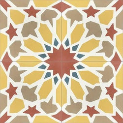 Mission Nasrid Terracotta 8"x8" Encaustic Cement Tile - Avente Tile