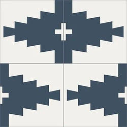 Mission Navajo Navy 8"x8" Encaustic Cement Tile - Avente Tile