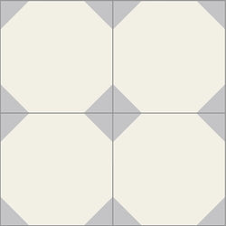 Mission Octagon Pattern Blanc 8"x8" Encaustic Cement Tile - Avente Tile