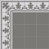 Mission Queen Border Gray 8"x8" Encaustic Cement Tile - Avente Tile