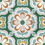 Mission Renatus Green 8"x8" Encaustic Cement Tile - Avente Tile